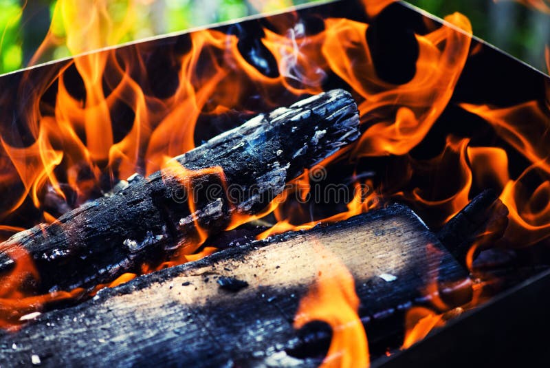 Burning wood stock photo. Image of bright, alarm, charcoal 156017546