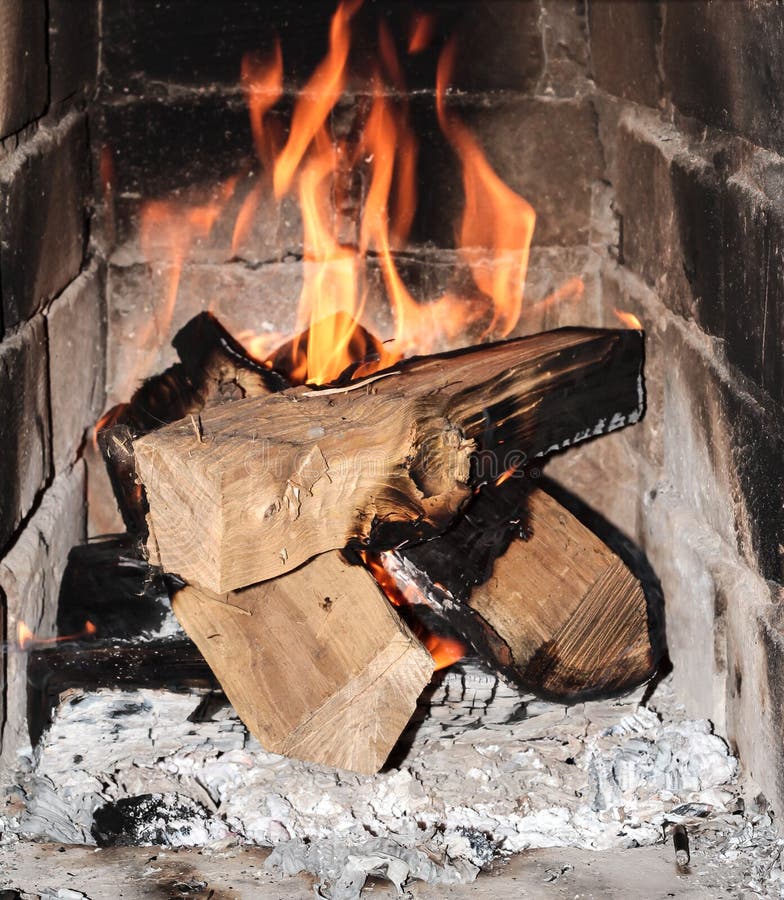 Burning Wood in the Fireplace Stock Image Image of blaze, house