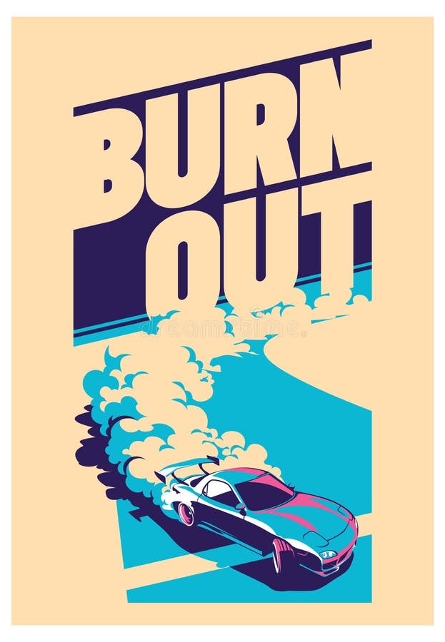 Poster Voiture de sport burnout