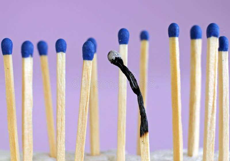 Burnout Matches. Burnout and Stress Concept Stock Photo Image of