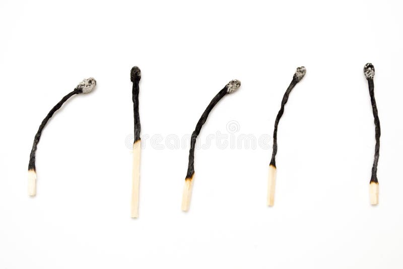 Burnt dopasowanie kije zdjęcie stock Burnt dopasowanie kije zdjęcie stock
