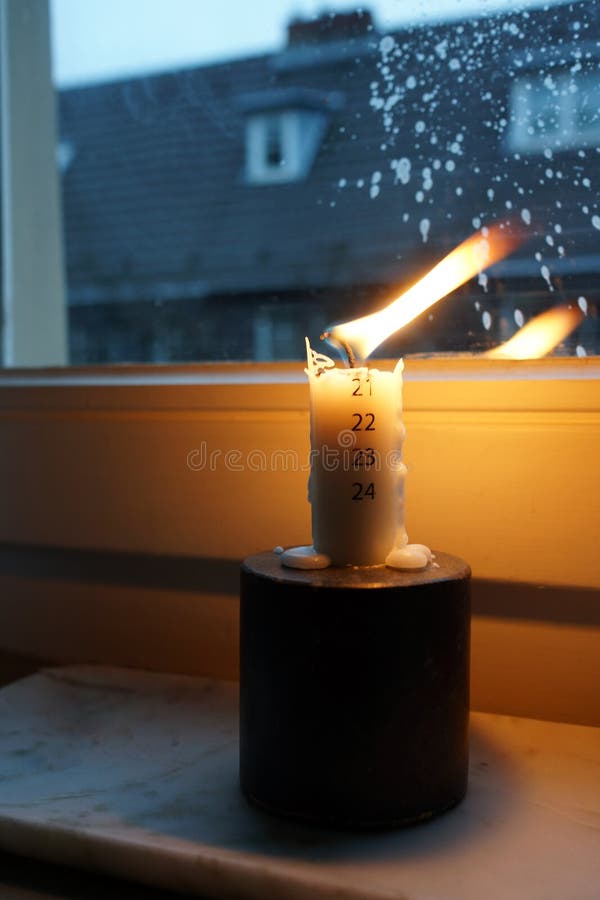 Candle by the Window stock image. Image of home, flame 7731219