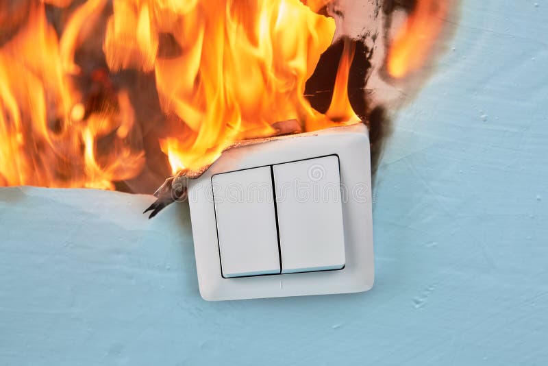 Burnt Damaged Plug Socket Cause Home Fire Stock Image - Image of outlet