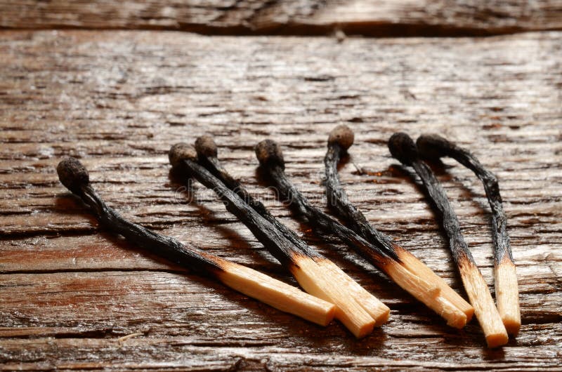 Burnt Wooden Matchsticks