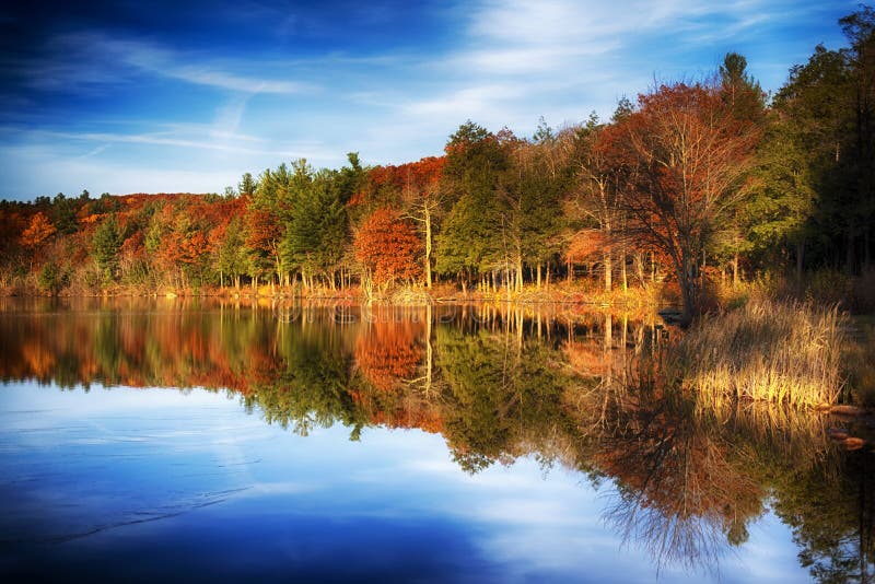 Burr Pond State Park autumn landscape