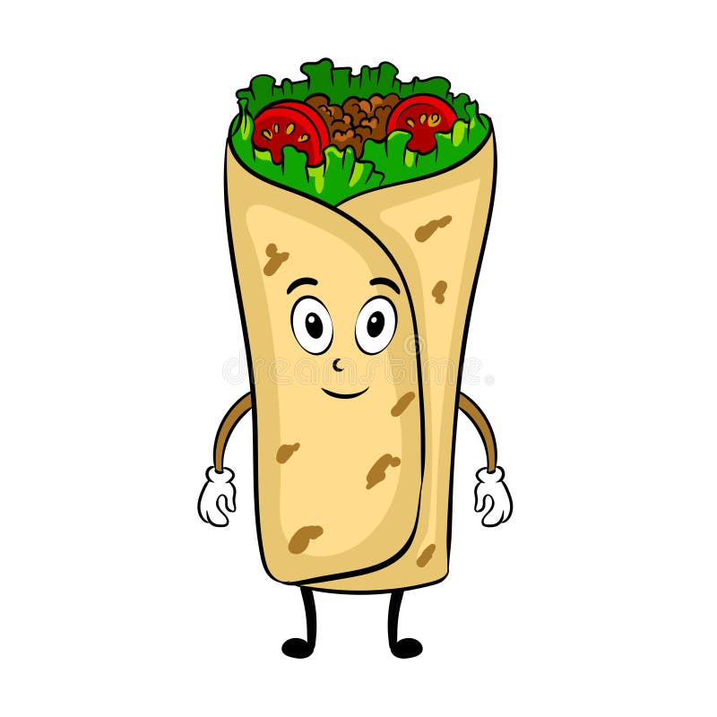 Mexican Burrito Cartoon Stock Illustrations – 1,092 Mexican Burrito ...