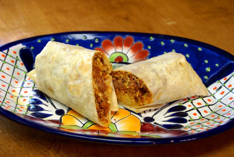 Burrito Del Desayuno De La Salchicha Y Del Huevo Imagen de archivo