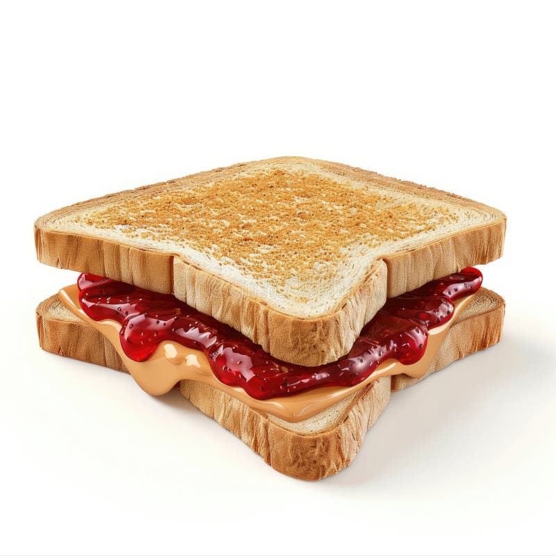 Burro di arachidi delizioso e Sandwich di gelatina su pane tostato royalty illustrazione gratis