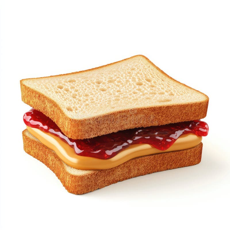 Burro di arachidi delizioso e Sandwich di gelatina su pane tostato illustrazione vettoriale