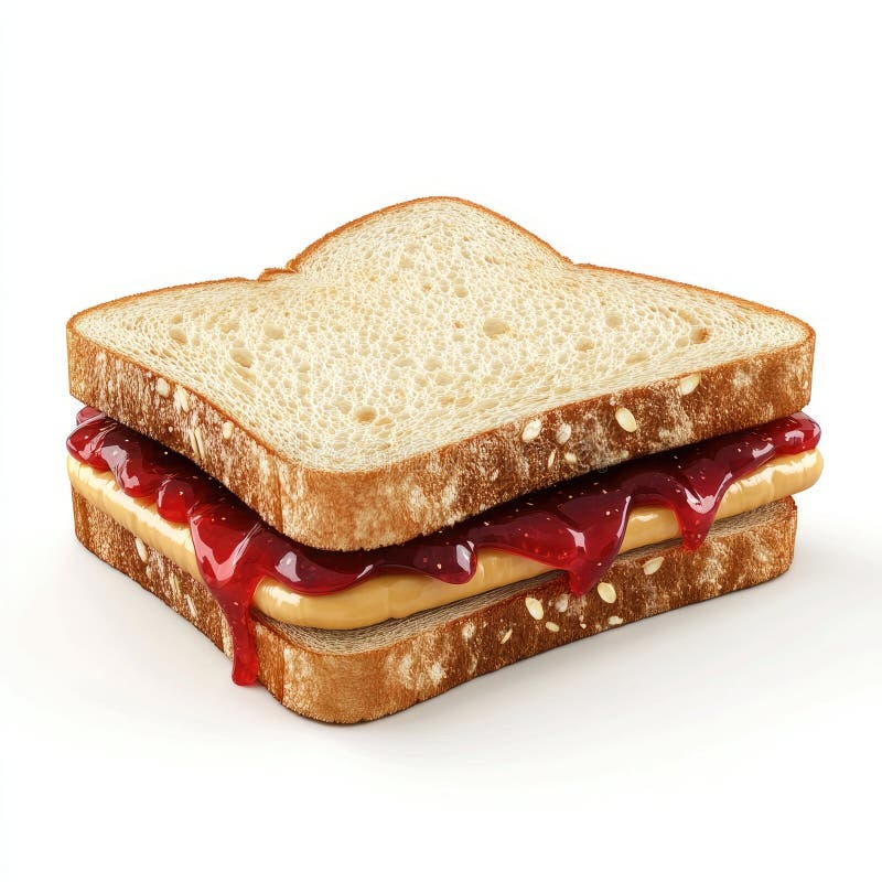 Burro di arachidi delizioso e Sandwich di gelatina sul pane bianco royalty illustrazione gratis