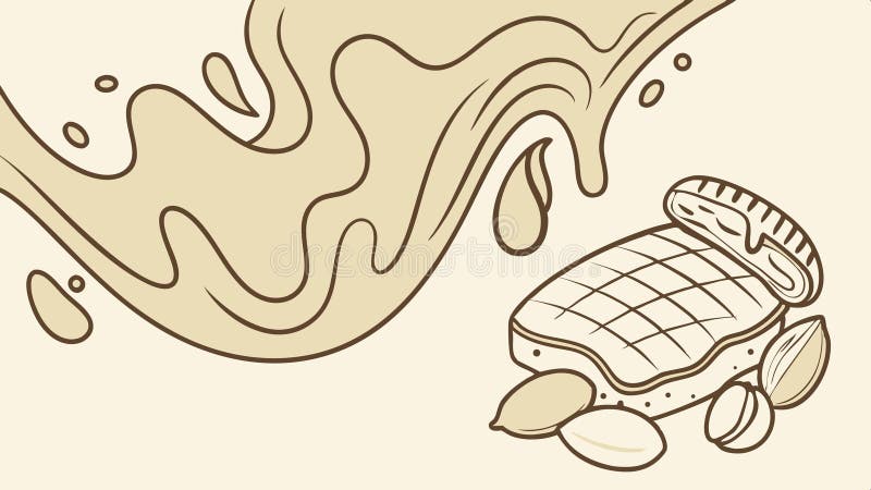 Burro di arachidi e gelatina - Smacchiatura a panino per l'illustrazione di alimenti e modello di vettore alimentare americano Gen illustrazione vettoriale