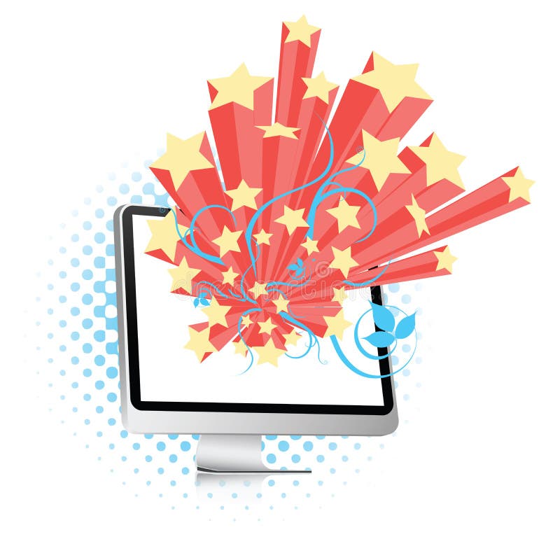 Burst dello schermo di computer illustrazione vettoriale