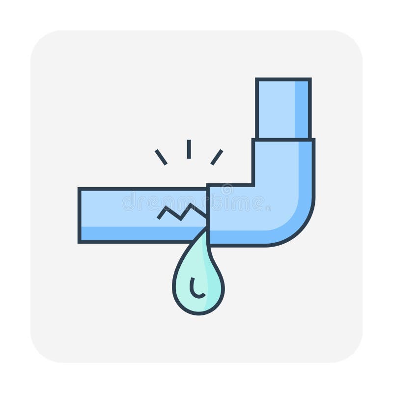 Burst pipe icon stock vector. Illustration of line, broken 192356487