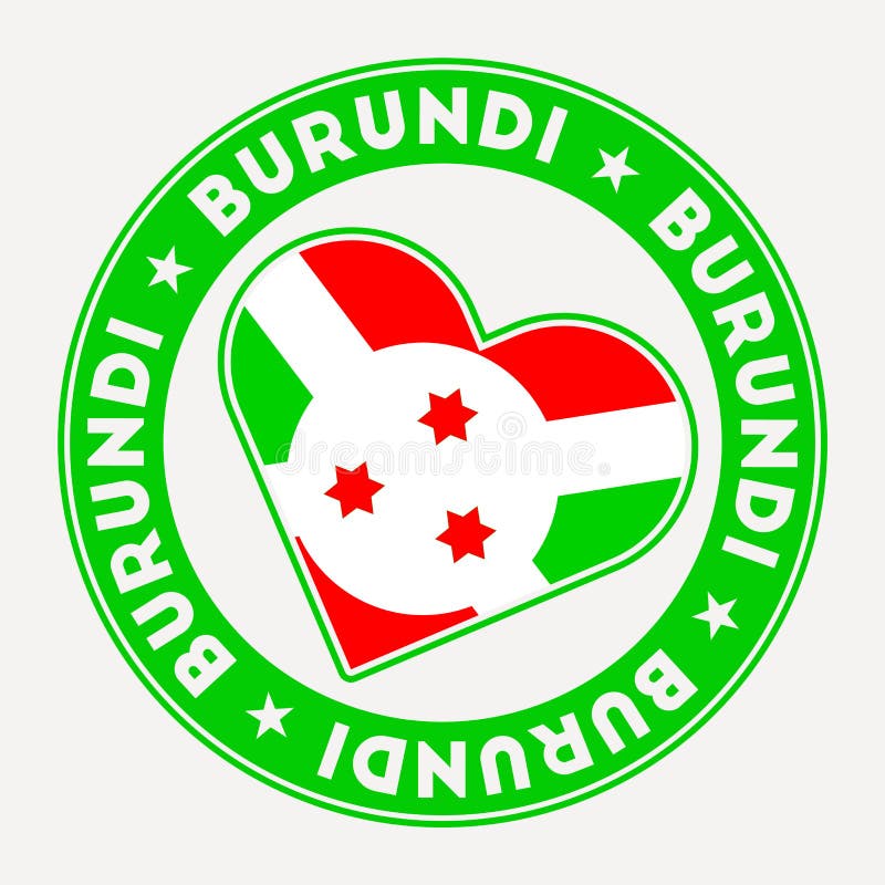 Burundi heart flag badge. stock vector. Illustration of postal - 248268557