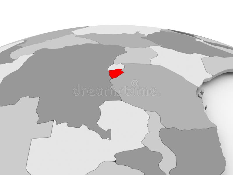 Burundi na popielatej kuli ziemskiej ilustracja wektor Burundi na popielatej kuli ziemskiej ilustracja wektor