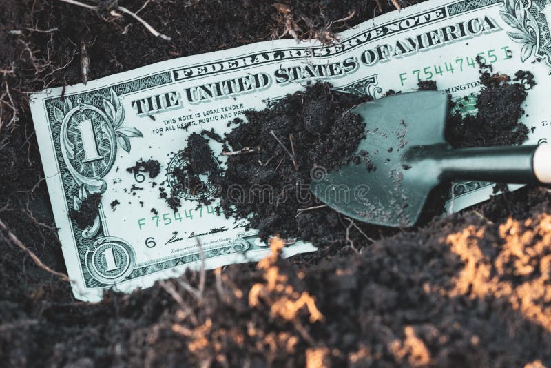 Man Burying Jar of Money stock photo. Image of savings 38237874