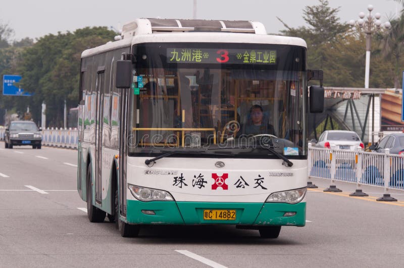 Bus dans la ville, Zhuhai Chine images stock Bus dans la ville, Zhuhai Chine images stock