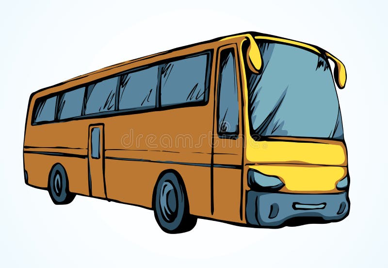 Bus De Gran Interrelación. Dibujo Vectorial Ilustración del Vector -  Ilustración de historieta, bosquejo: 183035025