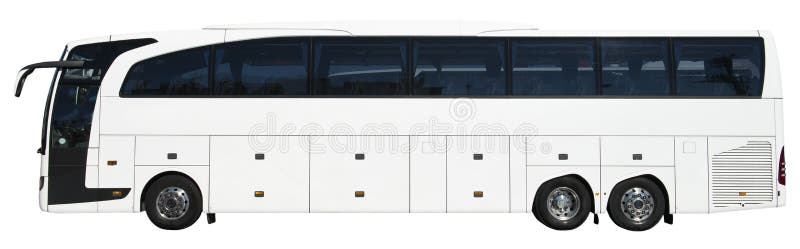 Bus di giro di lusso moderno della vettura di motore, bianco isolato