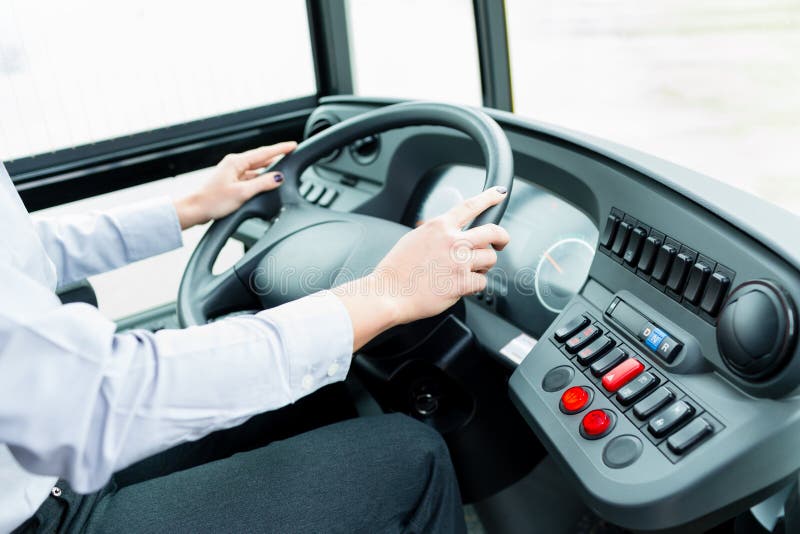 Bus cockpit stock image. Image of wheel, vehicle, safety 31555967