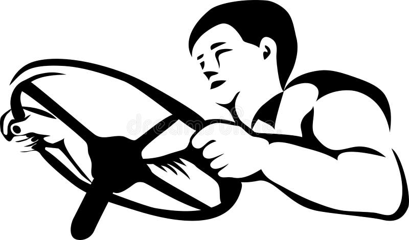 driver clipart black and white