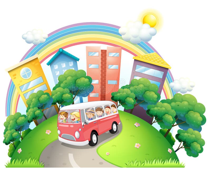 A bus full of kids stock illustration A bus full of kids stock illustration