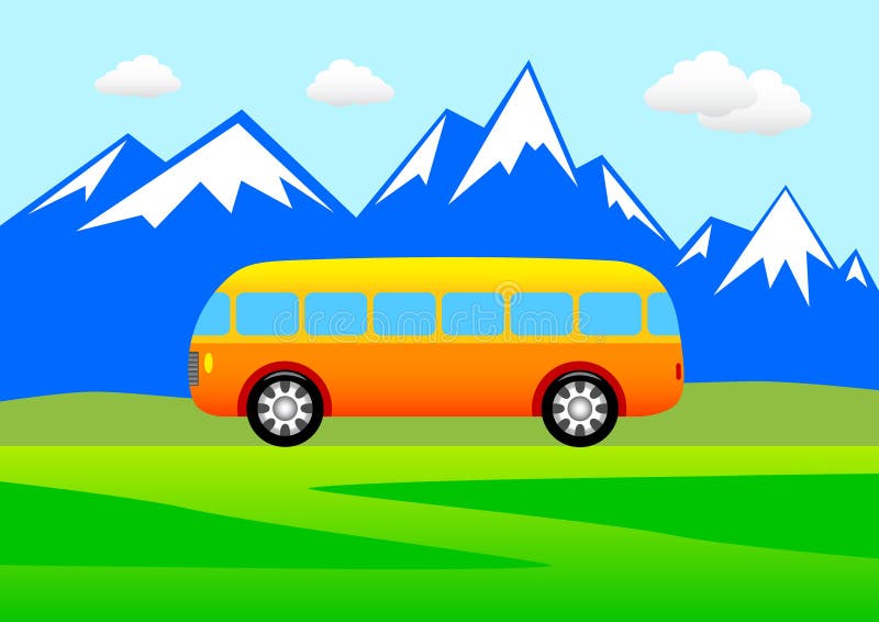 Bus in the mountains