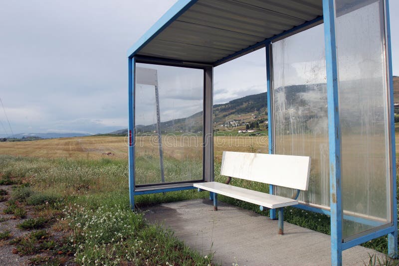 Bus Stop Enclosure in a Rural Setting. Stock Photo Image of farm