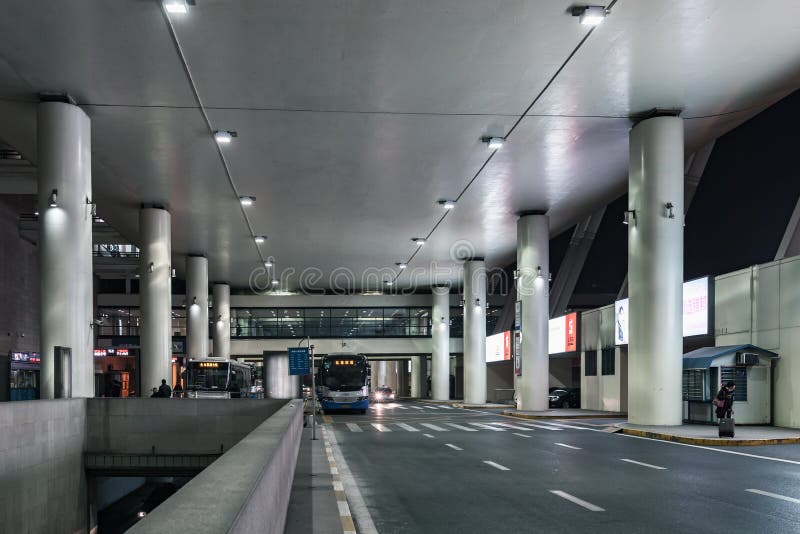 Bus terminal of Shanghai Pudong Airport royalty free stock photos Bus terminal of Shanghai Pudong Airport royalty free stock photos