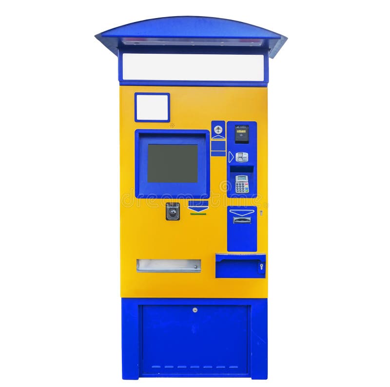 Bus, Tram and Train Terminal for Purchase of Tickets Isolated Stock