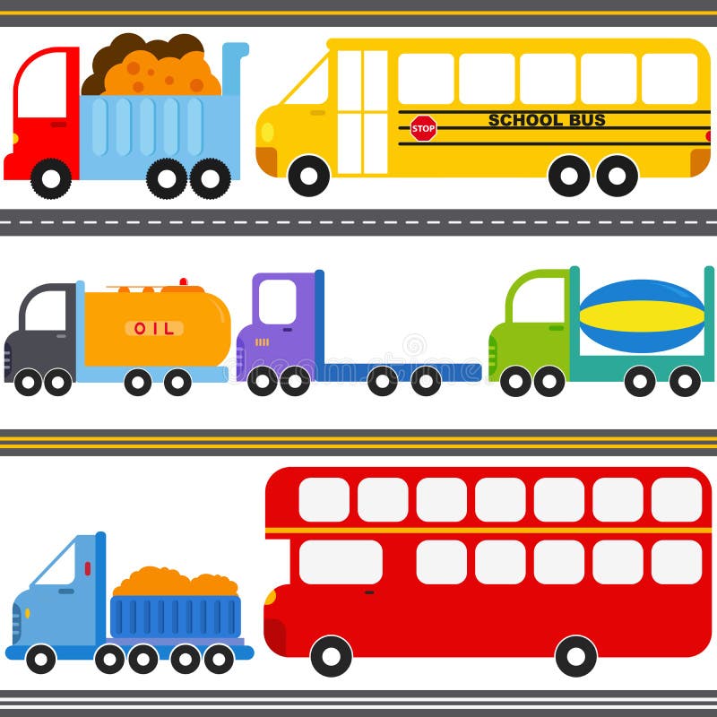 Bus, Truck Vehicles / Freight Transportation stock illustration
