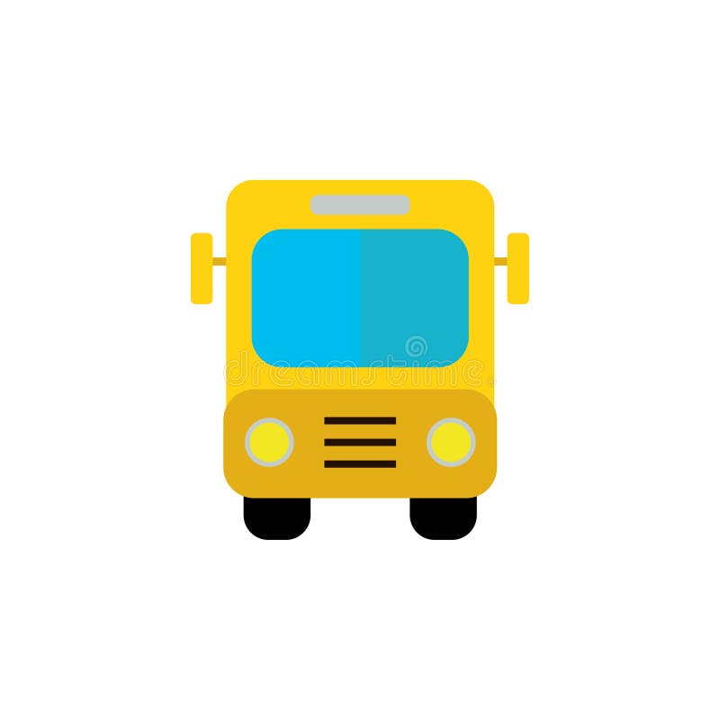 Bus yellow school color icon. Simple sign, logo. Bus sign. Transport image. Public Navigation symbol for info graphics, websites