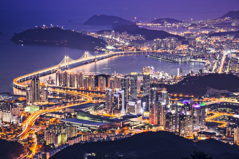 456 Gwangan Bridge Night Busan 2c Korea Stock Photos - Free & Royalty ...