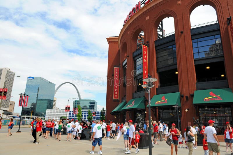 Busch Stadium and the Arch editorial stock image. Image of facade