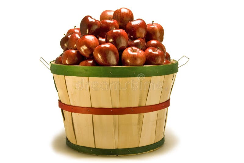 Bushel Basket of Apples Spilling Out