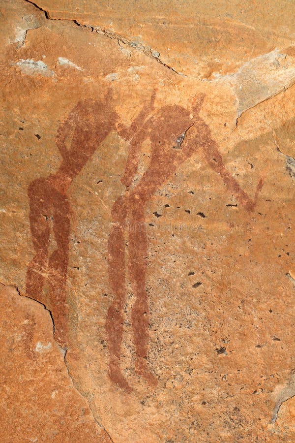Bushmen rock painting royalty free stock image