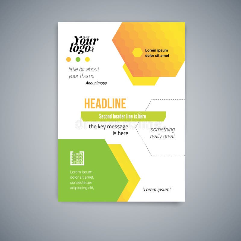 Business abstract vector template. Flyer design, cover modern vector layout, poster in A4 with colorful hexagons vector illustration Business abstract vector template. Flyer design, cover modern vector layout, poster in A4 with colorful hexagons vector illustration