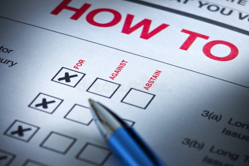 Business for Against Abstain Stock Photo Image of shareholder