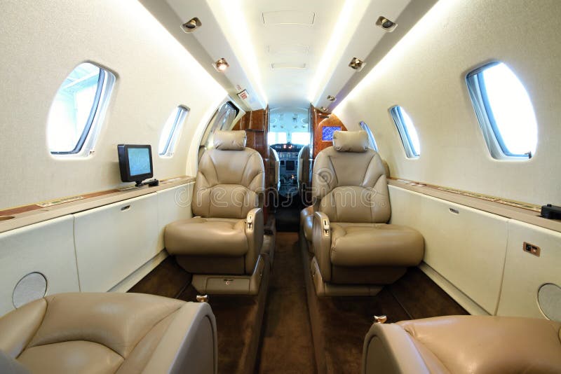 Business aircraft cabin royalty free stock photography Business aircraft cabin royalty free stock photography