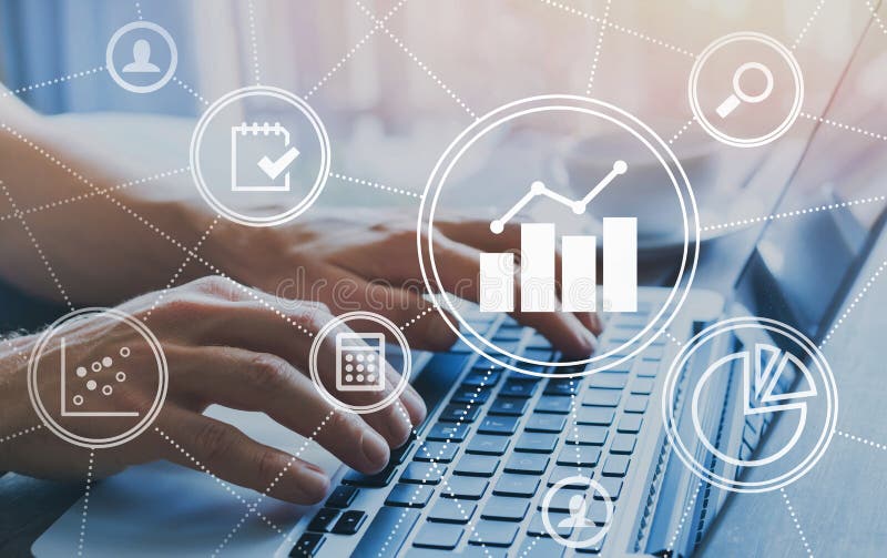 Business analytics concept with digital data  diagrams and charts, finance