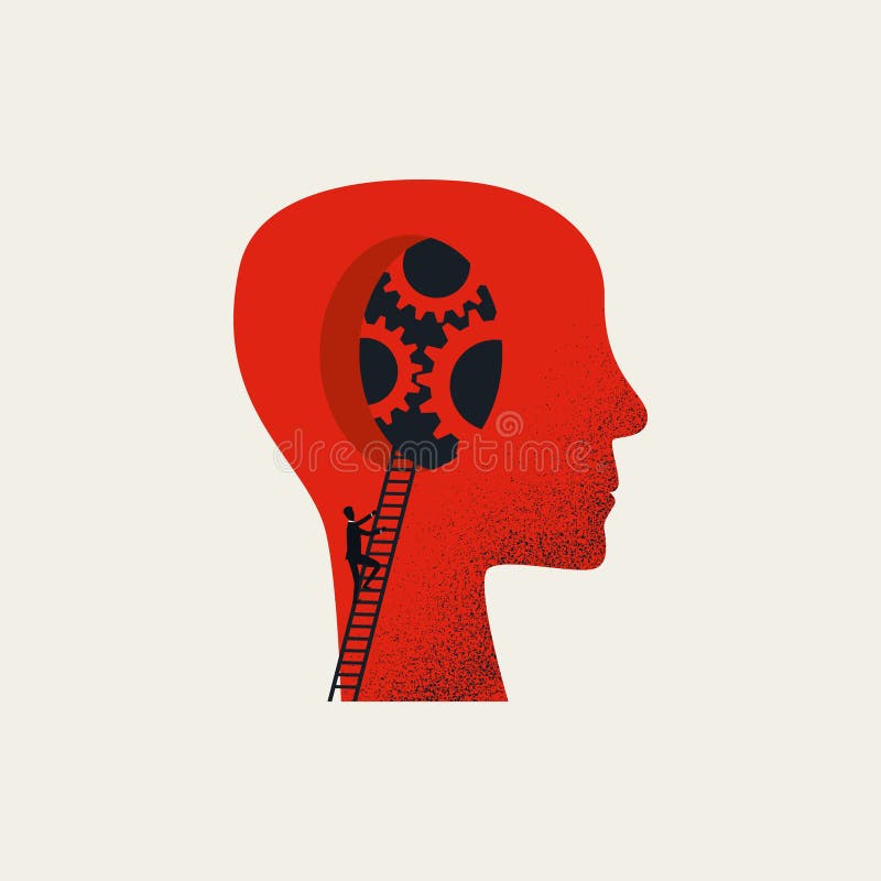 Business and artificial intelligence vector concept. Symbol of AI technology, innovation, robotics. Minimal illustration stock illustration