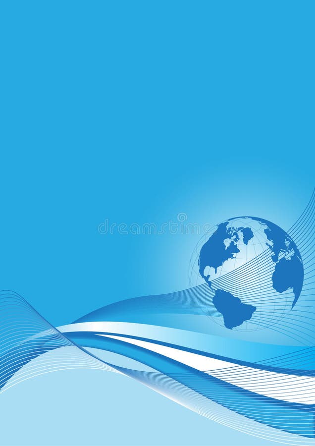 Business background with a blue world globe vector illustration