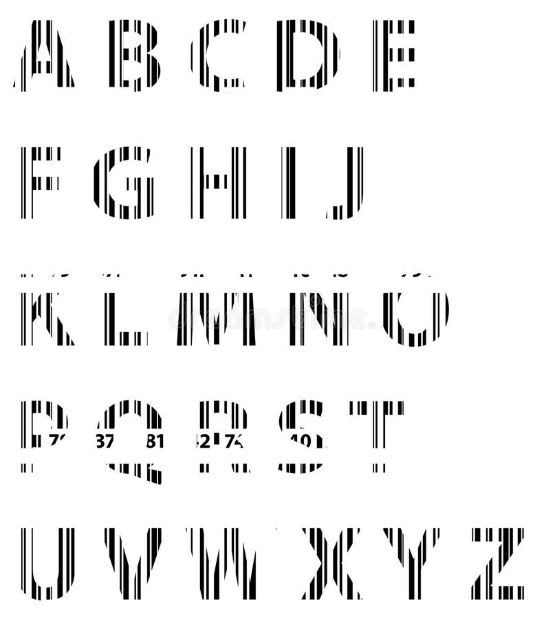 Download Business Bar Code Alphabet stock vector. Illustration of ...