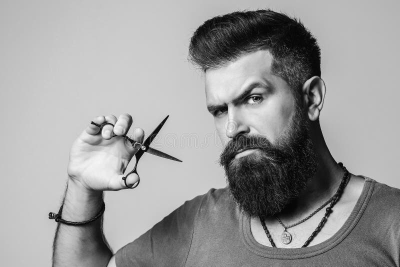 Stylish Bearded Man. Barber Holding Scissors. Small Business, Barber Shop. Handsome Hairstylist Stock Image - Image of background, hipster: 178546807 Stylish Bearded Man. Barber Holding Scissors. Small Business, Barber Shop. Handsome Hairstylist Stock Image - Image of background, hipster: 178546807
