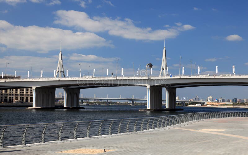 Business Bay Bridge in Dubai royalty free stock images Business Bay Bridge in Dubai royalty free stock images