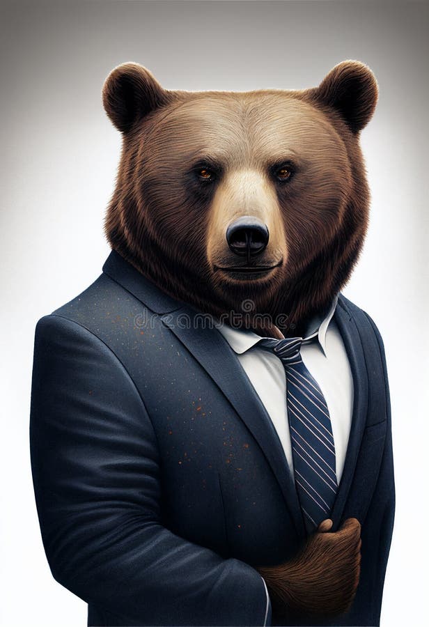 Business Bear Portrait. AI Generated. Stock Illustration - Illustration ...