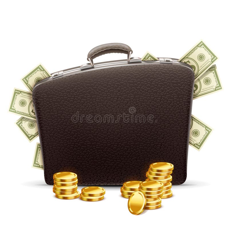 Business briefcase full of money vector illustration Business briefcase full of money vector illustration