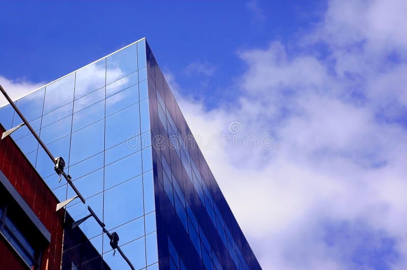 Business building on blue sky background