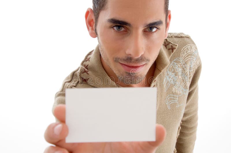 Business businessman card handsome his showing στοκ φωτογραφία με δικαίωμα ελεύθερης χρήσης