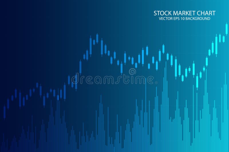Business candle stick graph chart of stock market investment trading on blue background. vector illustration vector illustration